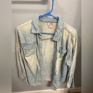 Denim button up top
